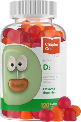 Chapter one by Zahlers, Kosher Vitamin D3 Gummies 1000 IU - 120 Gummies