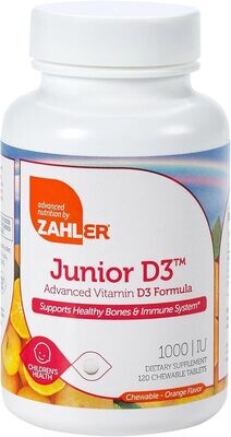 Zahlers, Kosher Junior Junior D3 (Vitamin) - 120 Chewable Tablets