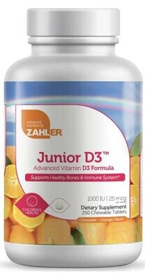 Zahlers, Kosher Junior Junior D3 (Vitamin) - 250 Chewable Tablets