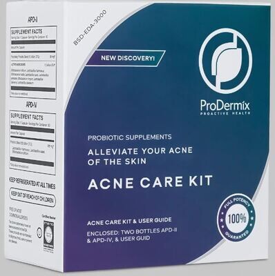 ProDermix, Kosher Acne Care Kit Boxed APD 1 (5 Bill.) & APD 4 (50 Bill. 30 Caps.) Probiotic, with User Guide