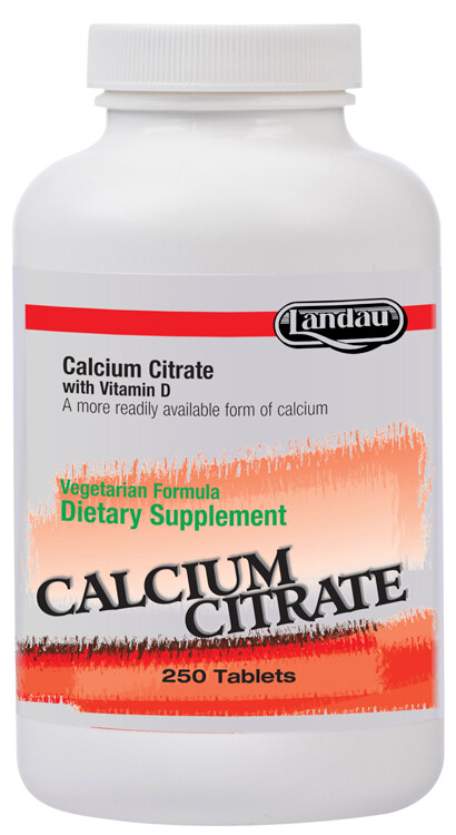 Landau, Kosher CALCIUM CITRATE with Vitamin D - 250 Tablets