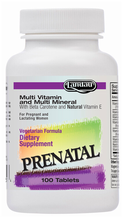 Landau, Kosher PRENATAL Multi Vitamin &amp; Multi Mineral, For Pregnant &amp; Lactating Women - 100 Tablets