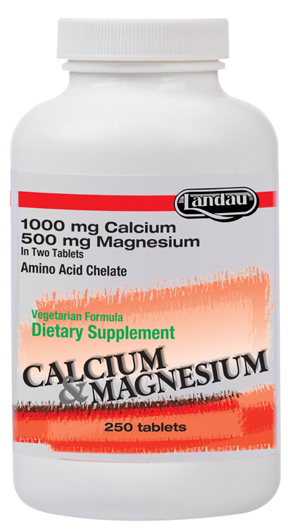 Landau, Kosher Chelated CALCIUM &amp; MAGNESIUM - 250 Tablets