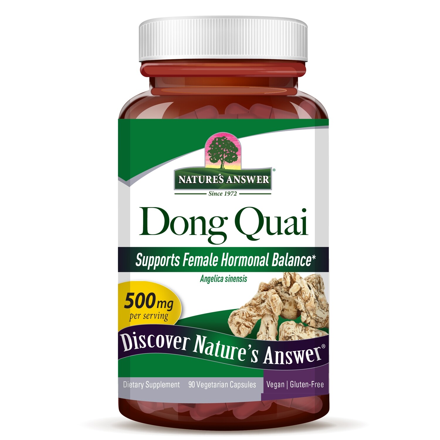 Natures Answer, Kosher  Dong Quai Root 1,000 mg - 90 Vegetarian Capsules