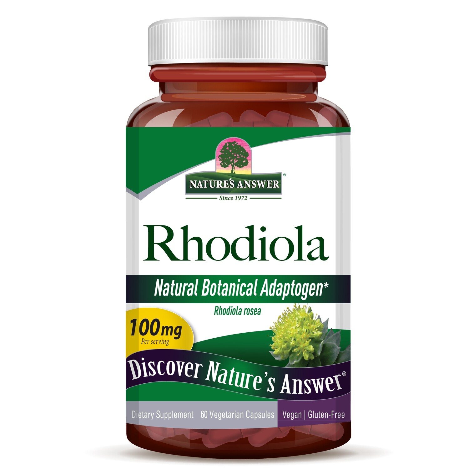 Natures Answer, Kosher  Rhodiola Root Extract - 60 Vegetarian Capsules.
