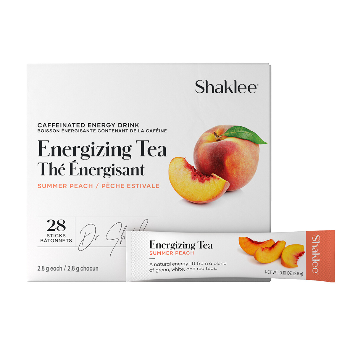 Shaklee, Energizing Tea, Drink Mix Powder, Summer Peach Flavor - 28 Sticks