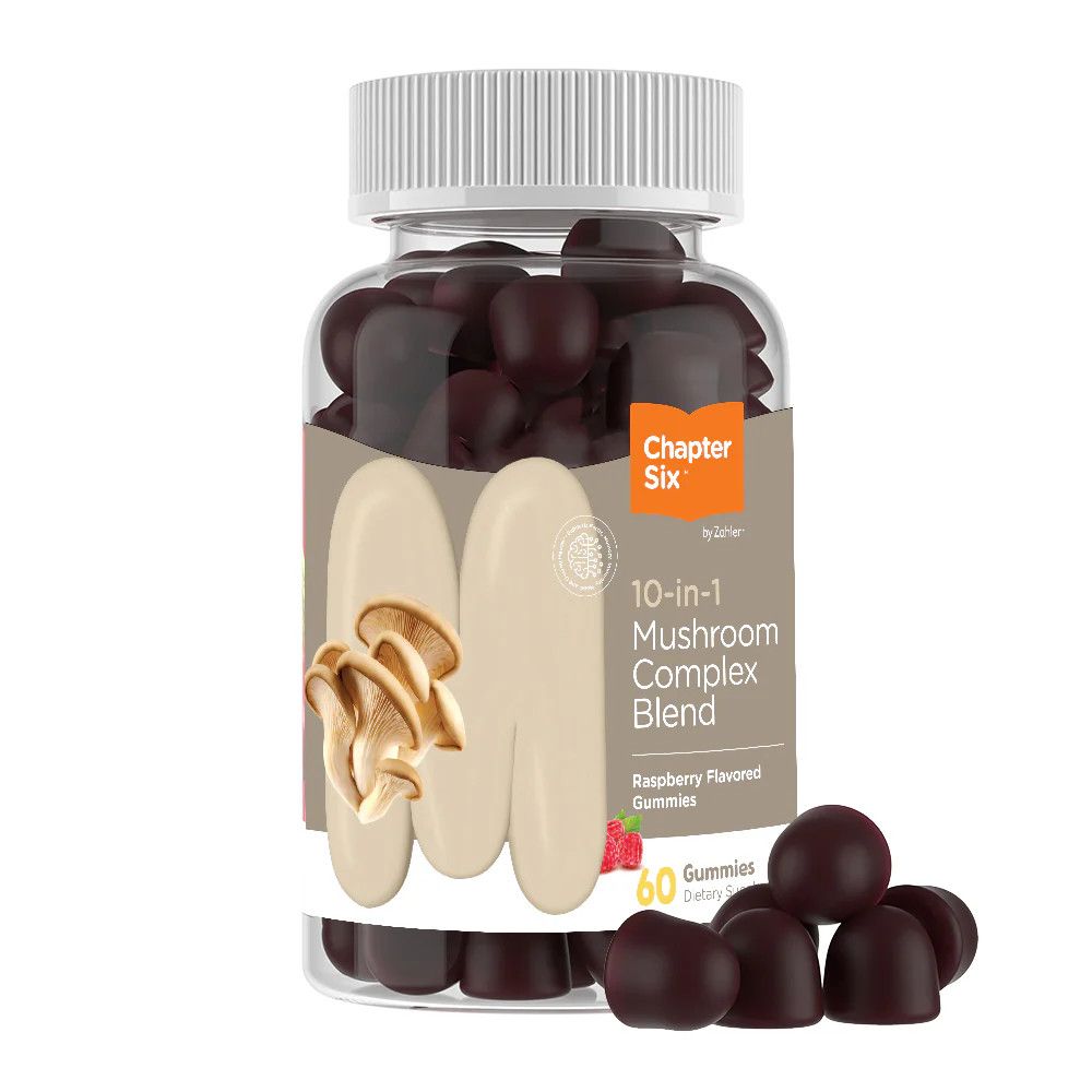 Chapter Six by Zahlers, Kosher Mushroom Gummies, Raspberry Flavored - 60 Gummies