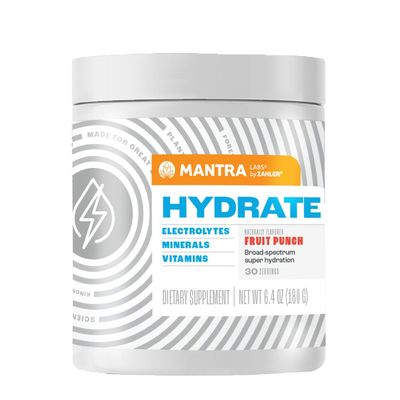 Mantra by Zahlers, Kosher Hydrate, Electrolytes Powder, Fruit Punch Flavor -  6.4 oz (180 g)