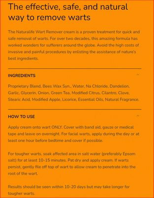NaturaLife, WART REMOVER Cream, For All Common Warts &amp; Molluscum - Aprox 3/4 oz.