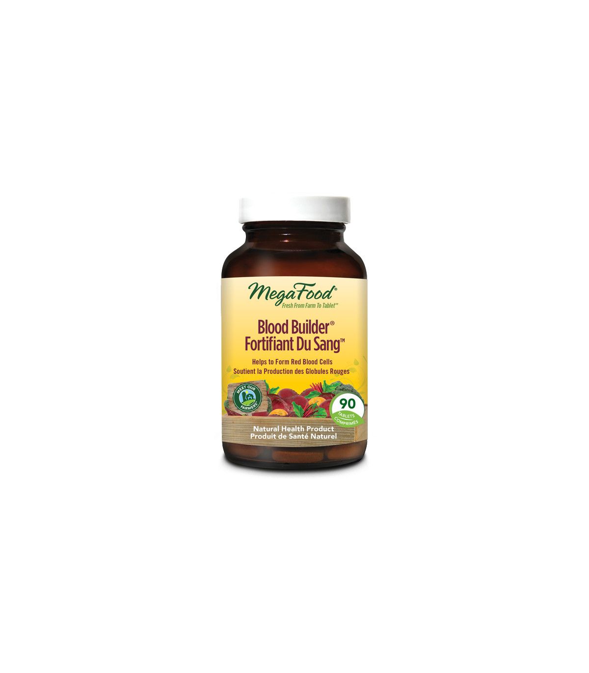 MegaFood, Kosher Blood Builder, Fermented Iron - 90 Tablets