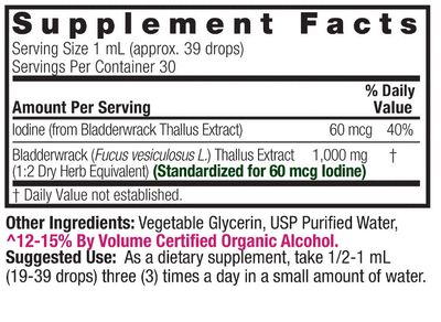 Natures Answer, Kosher BLADDERWRACK THALLUS, Promotes Healthy Thyroid Function - 1 fl. oz (30 mL)
