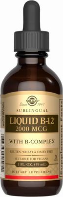 Solgar, Kosher Sublingual B12 (2000 mcg), With B-Complex, Liquid - 2 fl. oz (59 mL)