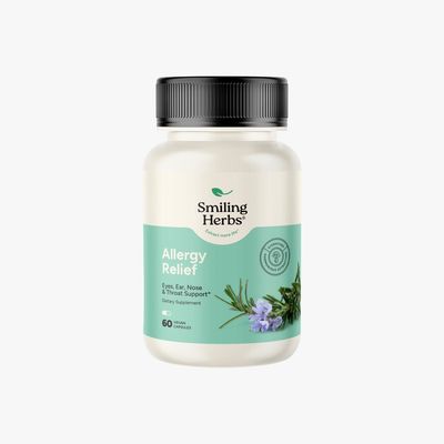Smiling Herbs, ALLERGY RELIEF, For Eyes + Ear + Nose &amp; Throat Support - 60 Vegetarian Capsules