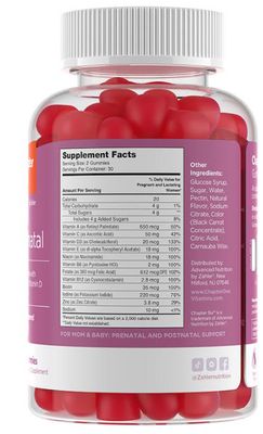 Chapter Six by Zahlers, Kosher Prenatal Gummies - 60 Gummies