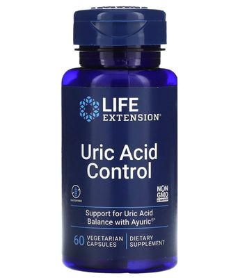 Life Extension, Uric Acid Control, Support For Uric Acid Balance With Ayuric - 60 Vegetarian Capsules