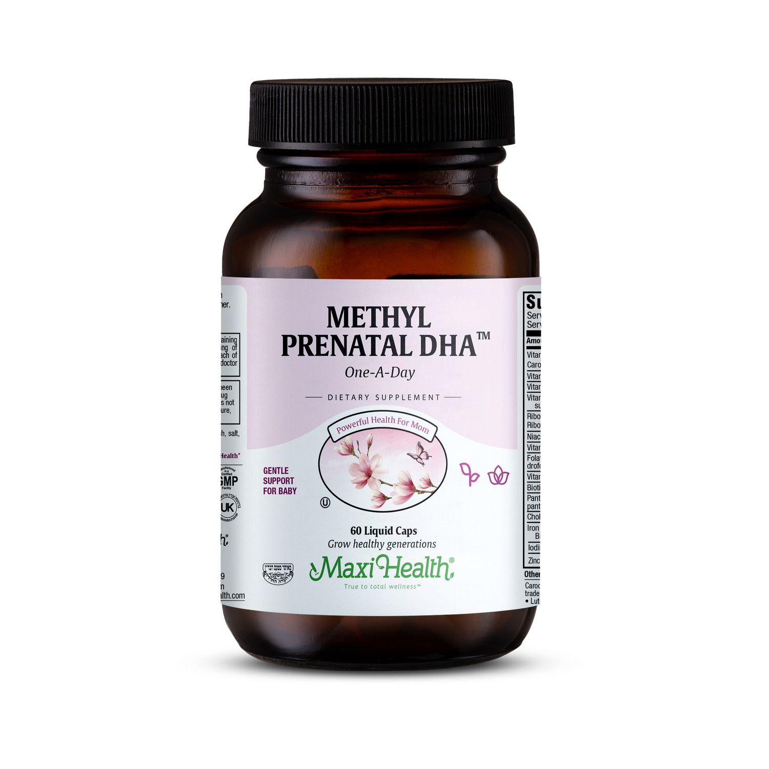 Maxi Health, Kosher Methyl Prenatal DHA, One-A-Day - 60 Liquid Capsules