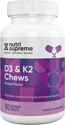 Nutri Supreme, Kosher K2 With D3 Chews (Vitamin K2), Grape Flavor - 90 Chewables