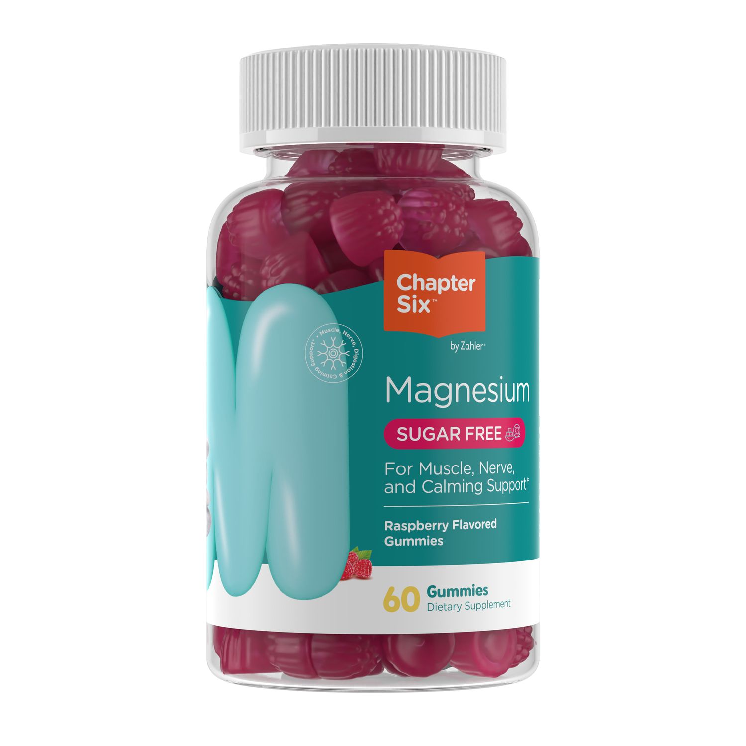 Zahler, Chapter Six, Kosher Sugar Free Magnesium Gummies, Raspberry Flavor - 60 Gummies