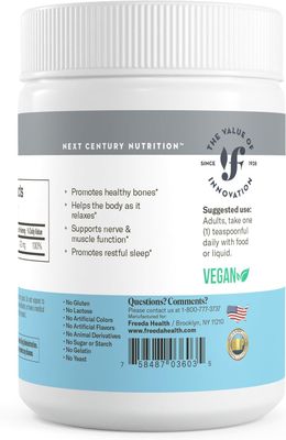 Freeda, Kosher MAGNESIUM CITRATE, Bone &amp; Joint Support, Powder - 16 oz. (454 g)