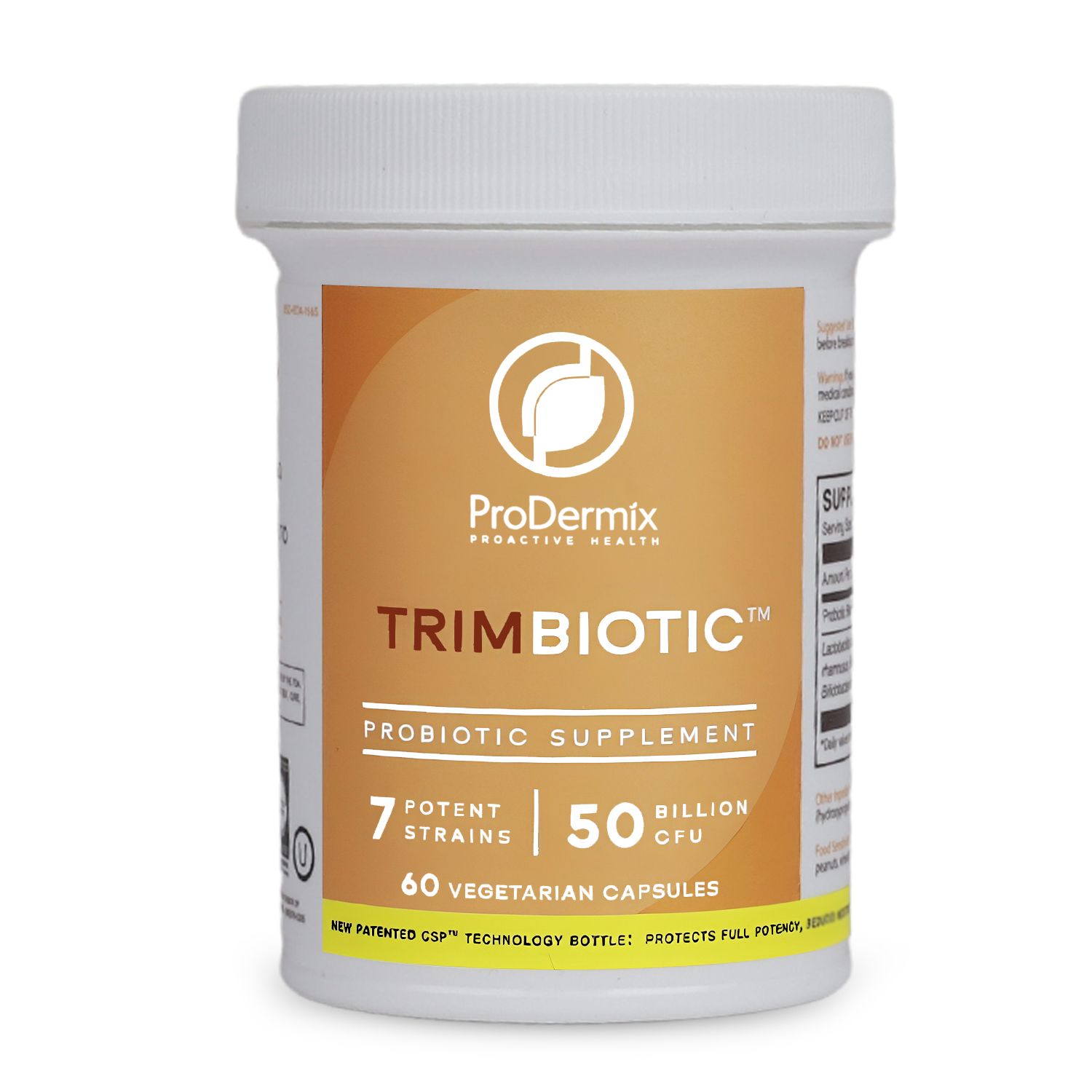 ProDermix, Kosher Trimbiotic 50 Billion CFU Probiotic - 60 Vegetarian Capsules