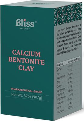 Bliss Serenity, Kosher Calcium Bentonite Clay, Healing Powder - 2 LB (32 oz)