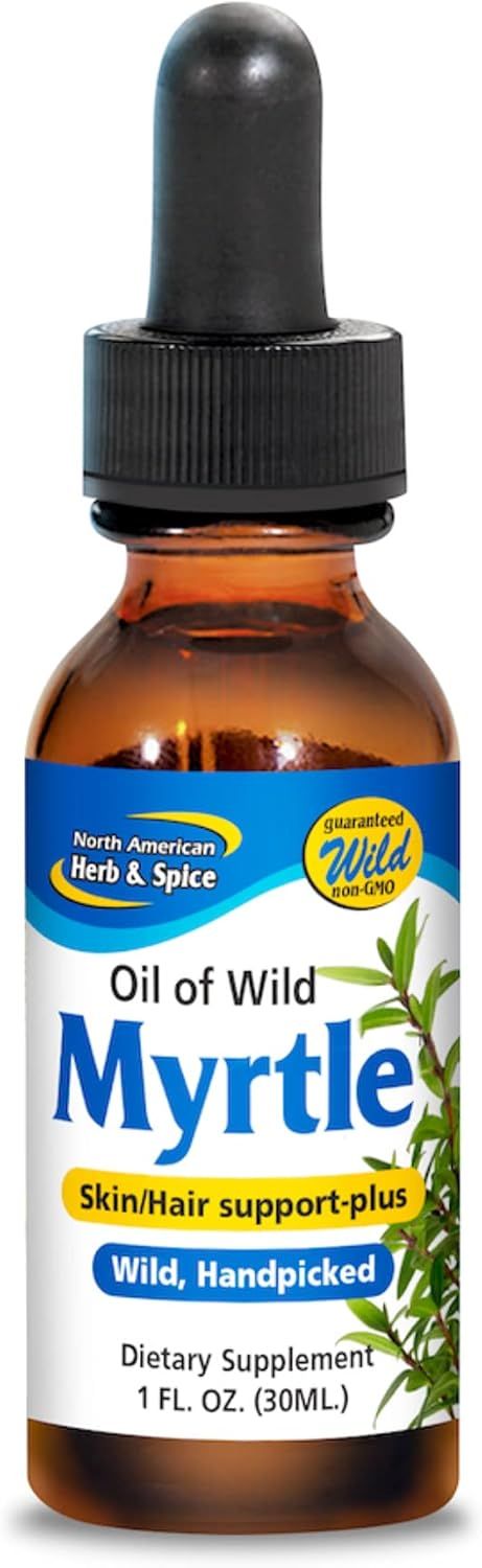 North American Herb &amp; Spice, Oil of Wild MYRTLE, For Skin/Hair Support-Plus, Liquid - 1 fl. oz (30 mL)