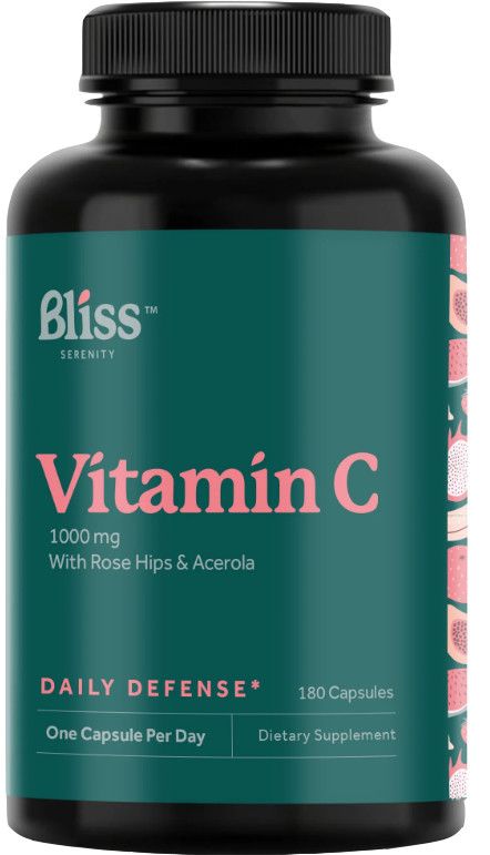 Bliss Serenity, Kosher Vitamin C 1,000 mg, with Rose Hips &amp; Acerola - 180 Vegetarian Capsules