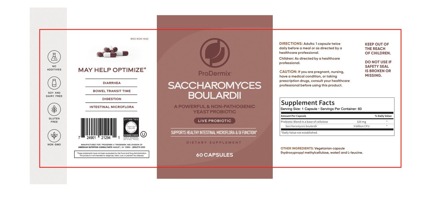 ProDermix, Kosher Saccharomyces Boulardii - 60 Vegetarian Capsules