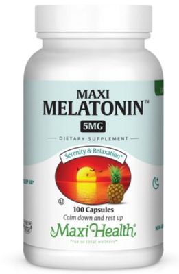 Maxi Health, Kosher Melatonin, 5mg - 100 Vegetarian Capsules - Certified Chometz Free