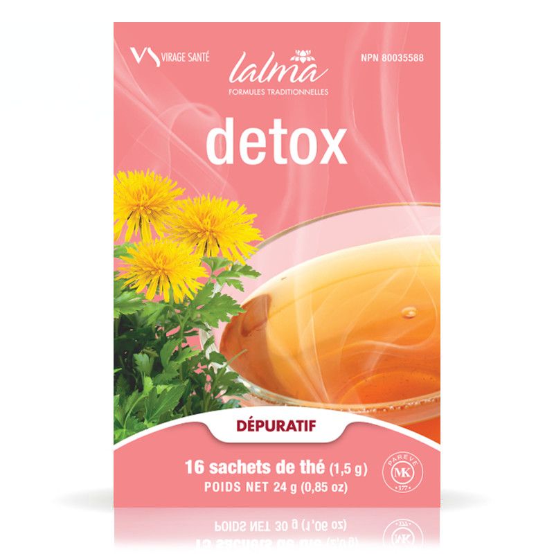 Virage Sante, BOX: Lalma, DETOX (Eliminates Toxins, Clean Liver), Digestive Health Herbal Tea - 16 Tea Bags of 1.5 g