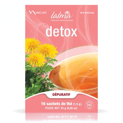 Virage Sante, BOX: Lalma, DETOX (Eliminates Toxins, Clean Liver), Digestive Health Herbal Tea - 16 Tea Bags of 1.5 g