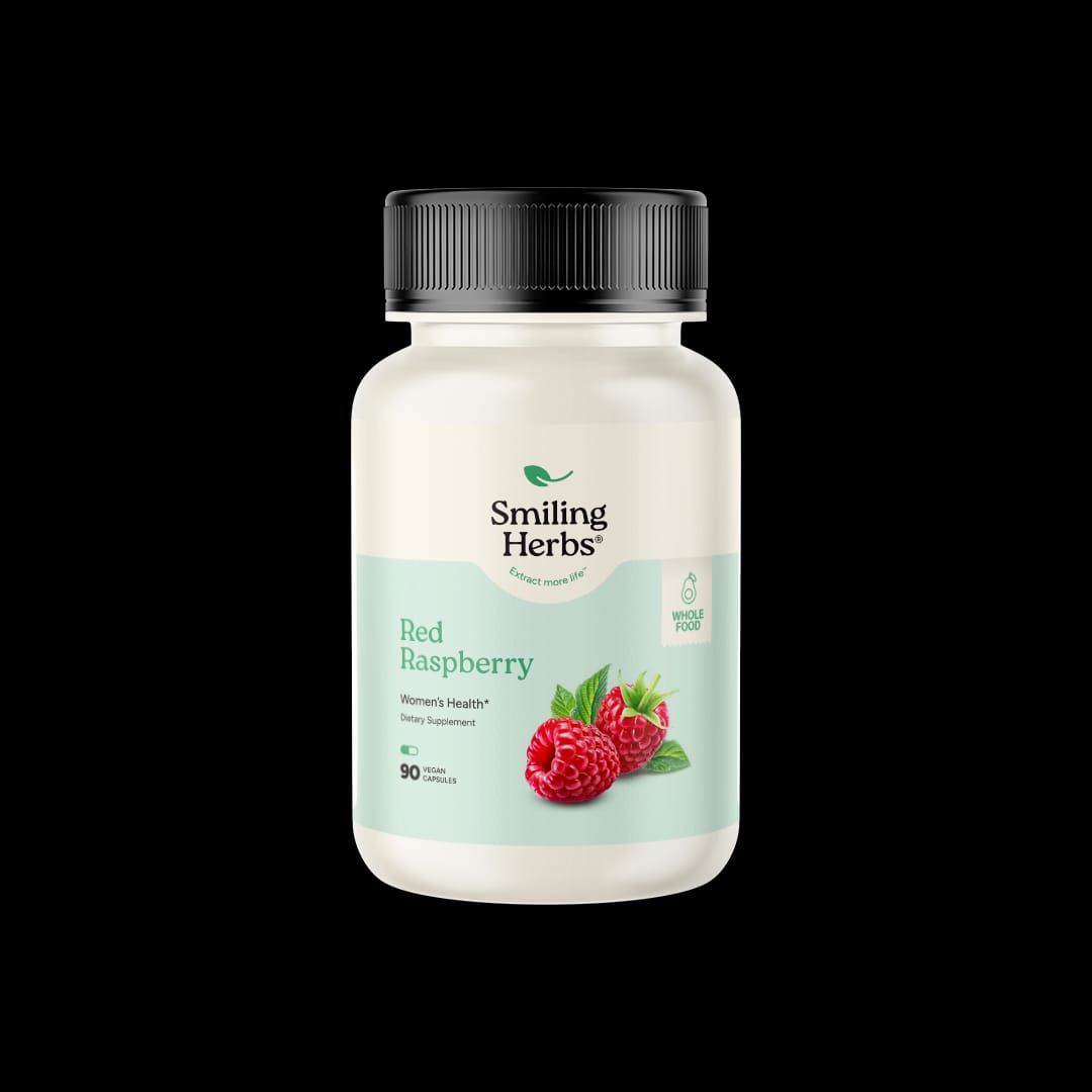 Smiling Herbs, RED RASPBERRY Leaf Extract - 90 Vegetarian Capsules