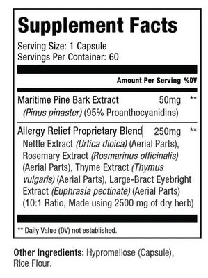 Smiling Herbs, Kosher ALLERGY RELIEF, Eyes + Ear + Nose &amp; Throat Support - 60 Vegetarian Capsules