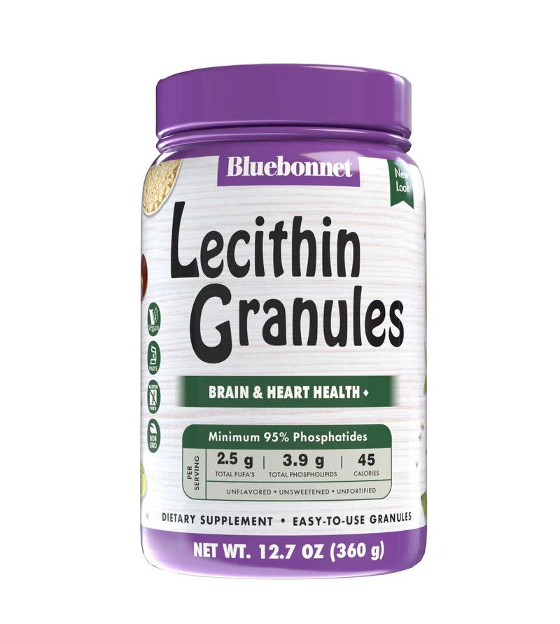 Bluebonnet, Kosher LECITHIN GRANULES, For Brain &amp; Heart Health, Natural Soya - 12.7 oz (360 g)