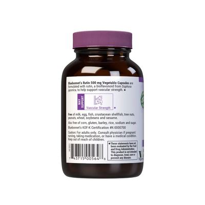 Bluebonnet, Kosher RUTIN 500 mg, For Vascular Strength - 50 Vegetarian Capsules