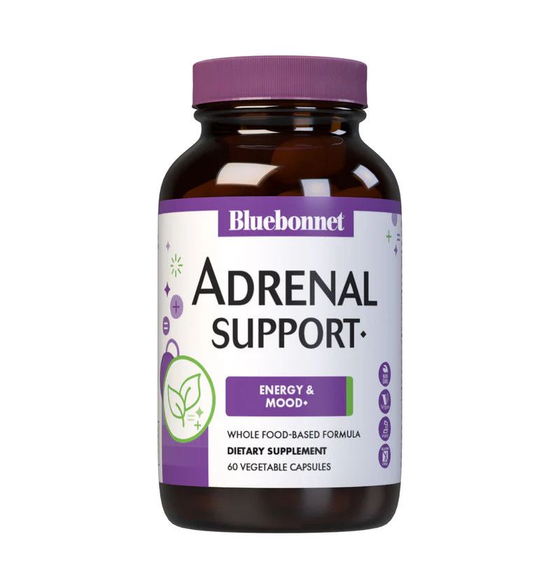 Bluebonnet, Kosher ADRENAL SUPPORT, Energy &amp; Mood - 60 Vegetarian Capsules