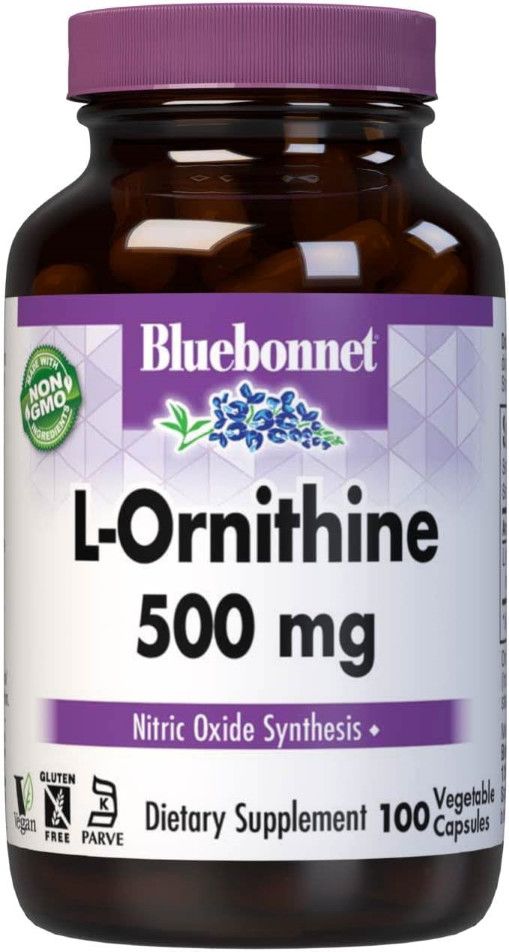 Bluebonnet, Kosher L-ORNITHINE 500 mg, Nitric Oxide Synthesis - 100 Vegetarian Capsules