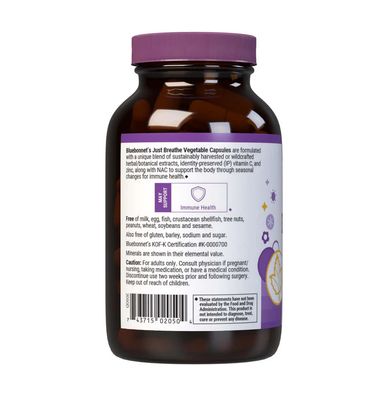 Bluebonnet, Kosher JUST BREATHE, Seasonal Support - 60 Vegetarian Capsules