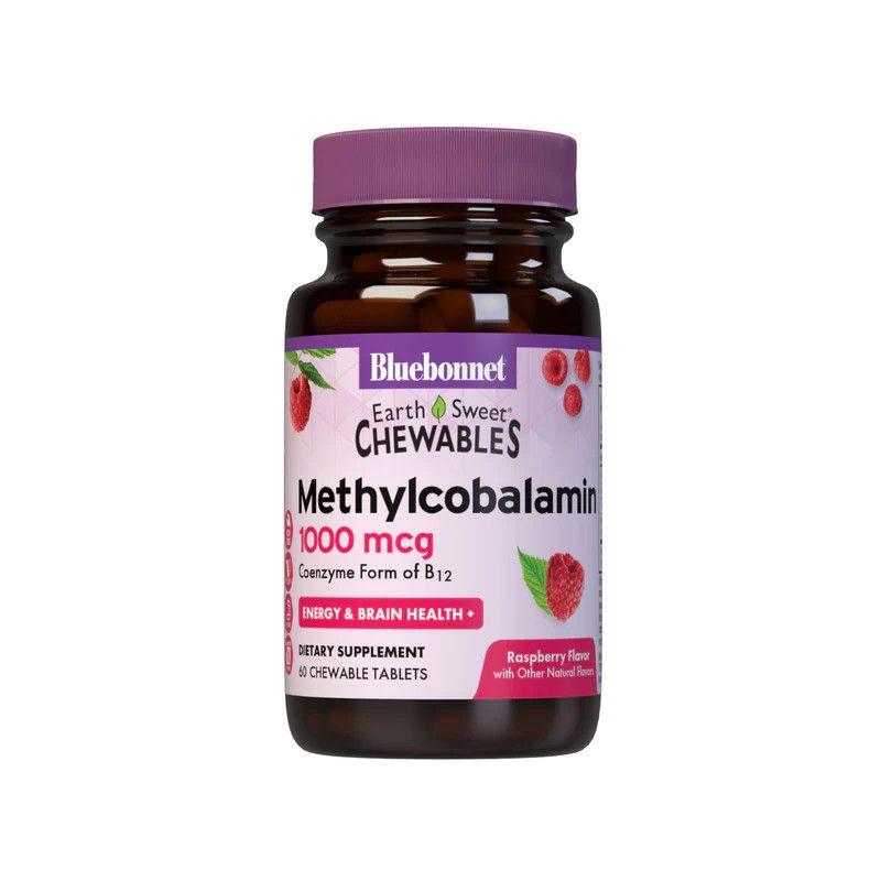 Bluebonnet, Kosher Methylcobalamin B12 1000mcg. Cherry Flavor - 60 Chewable Nuggets