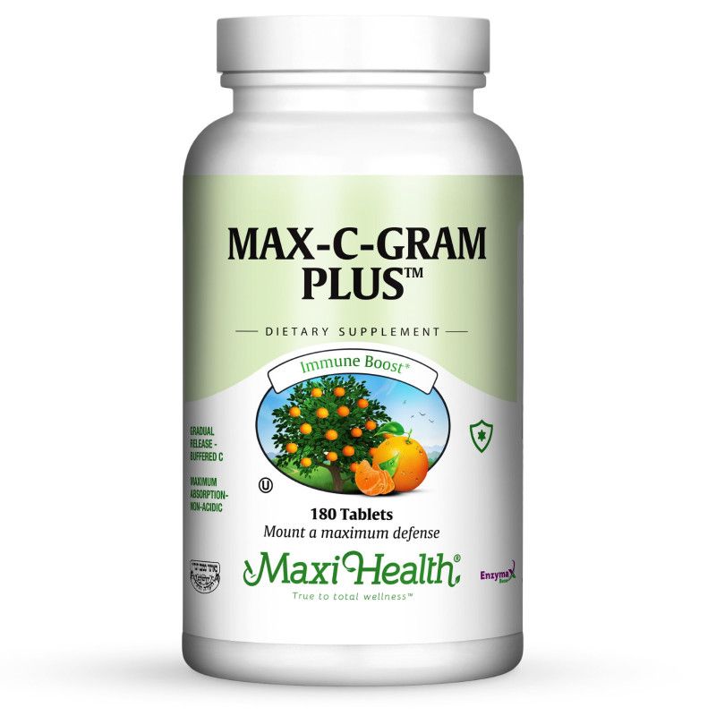 Maxi Health, Kosher Max-C-Gram Plus, Gradual Release Buffered Vitamin C - 180 Tablets