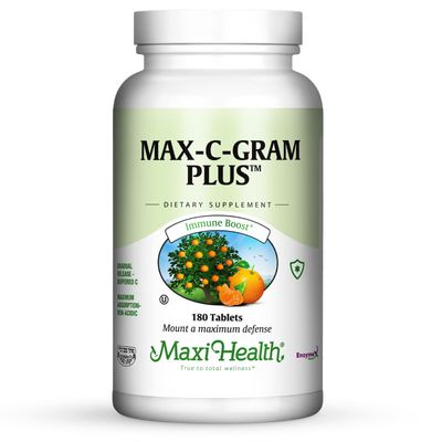 Maxi Health, Kosher Max-C-Gram Plus, Gradual Release Buffered Vitamin C - 180 Tablets