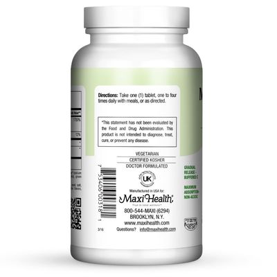 Maxi Health, Kosher Max-C-Gram Plus, Gradual Release Buffered Vitamin C - 180 Tablets