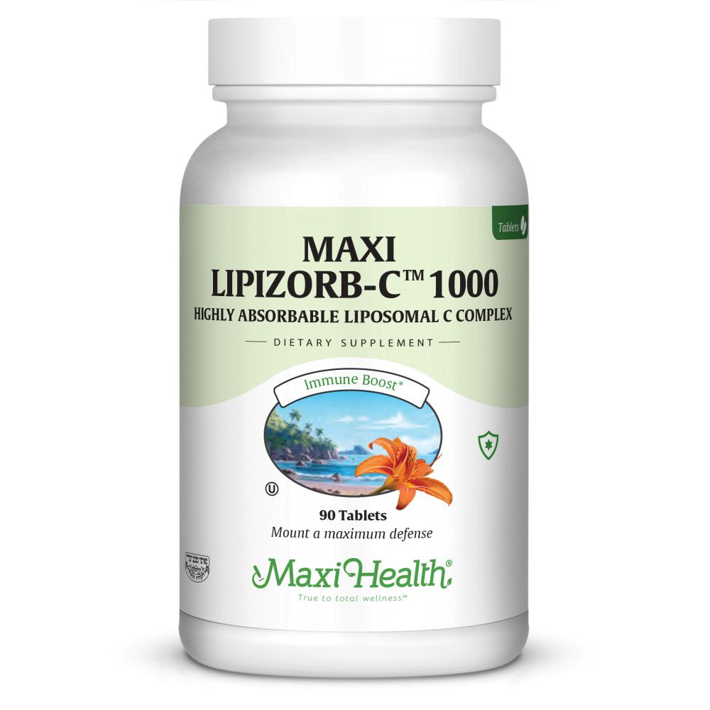 Maxi Health, Kosher Lipizorb C 1000mg (Highly Absorbable Liposomal Vitamin C Complex) - 90 Tablets