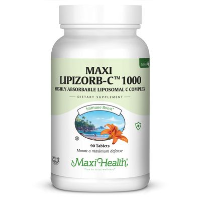 Maxi Health, Kosher Lipizorb C 1000mg (Highly Absorbable Liposomal Vitamin C Complex) - 90 Tablets