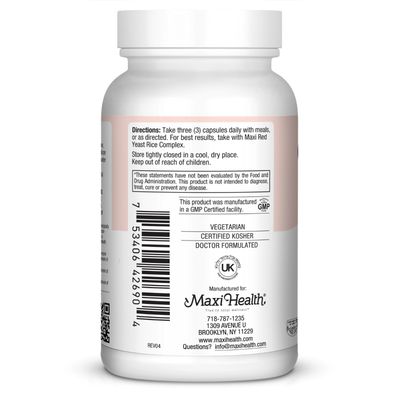 Maxi Health, Kosher CH Control, With Plant Sterols (Cholesterol Support) - 90 Vegetarian Capsules