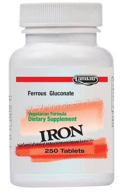 Landau, Kosher IRON (Ferrous Gluconate) 27mg - 250 Tablets