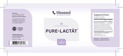 Lifeseed, Pure-Lactat, Clean Nursing Support - 120 Vegetarian Capsules