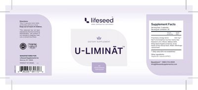 Lifeseed, U-Liminat, Uterus Cleansing Support - 60 Vegetarian Capsules