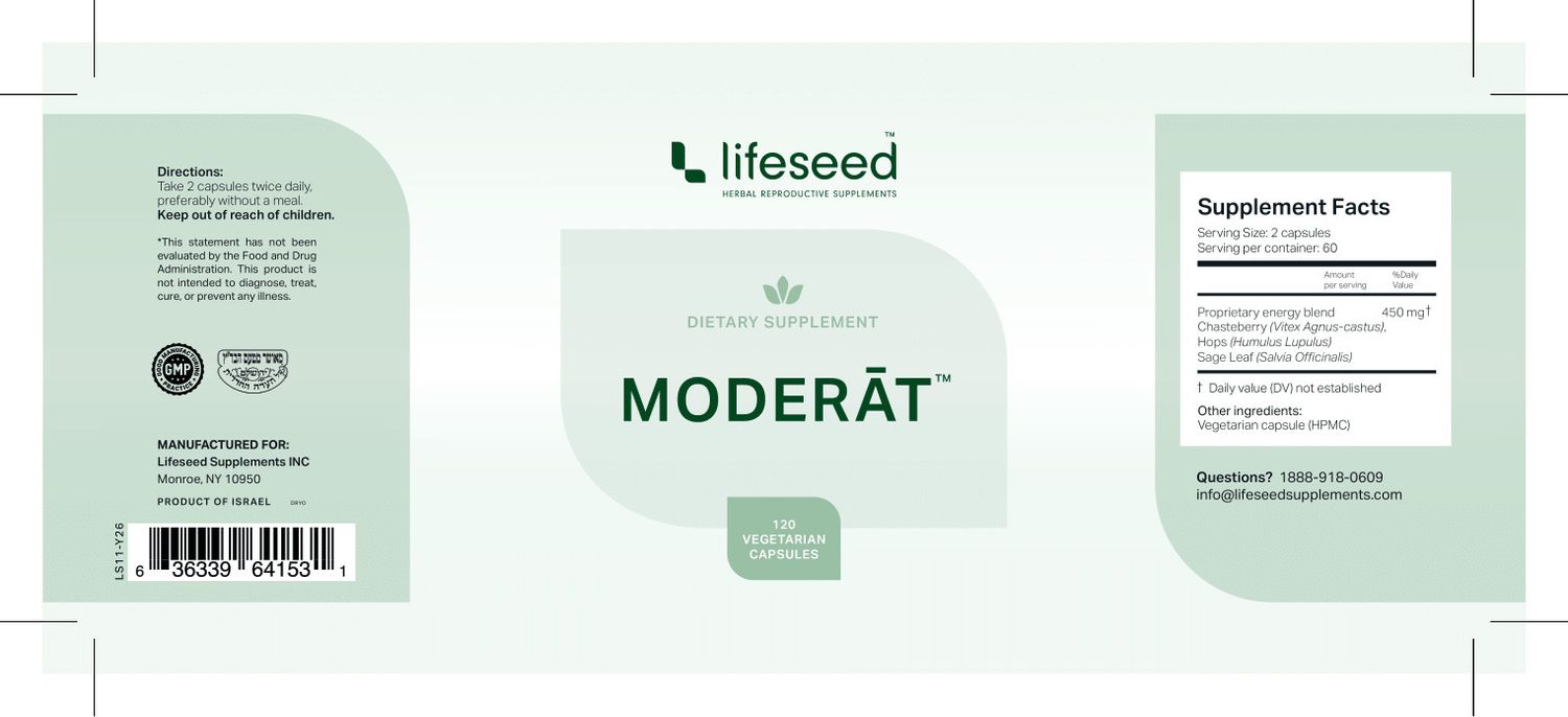 Lifeseed, Moderat, Male Calming Support - 120 Vegetarian Capsules