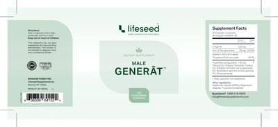 Lifeseed, Male-Generat, Complete Reproductive and Fertility Support - 120 Vegetarian Capsules